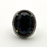 Men's Ruby Stone Silver Ring - TryAladdin