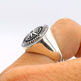 Men's Silver Ring with Black Onyx Stone - TryAladdin