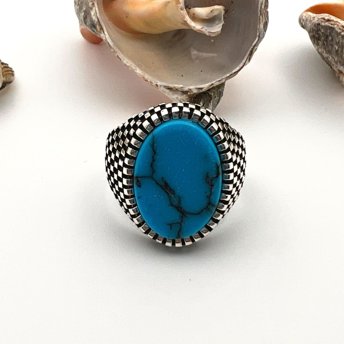 Men’s Turquoise Gemstone Ring - TryAladdin