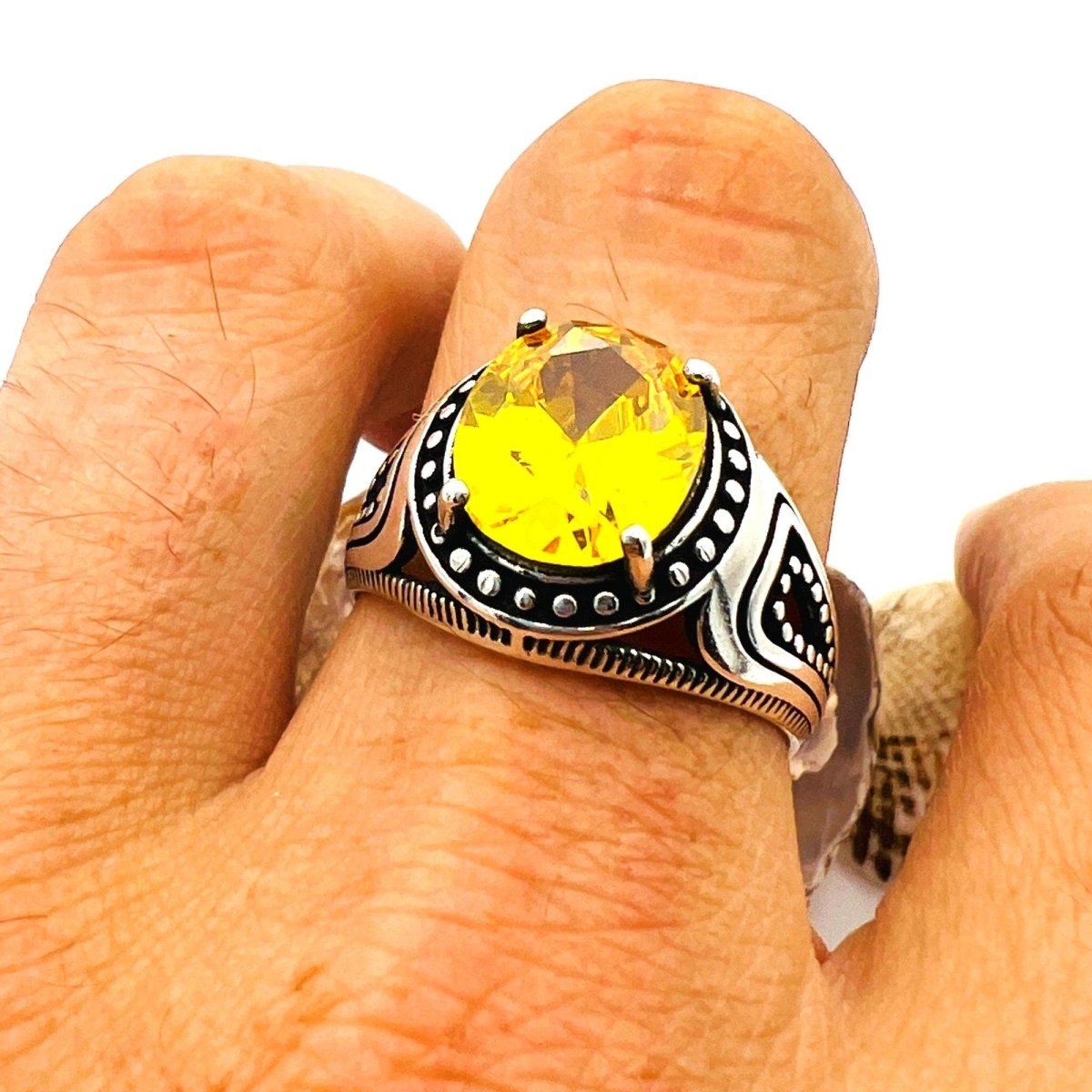 Men's Yellow Citrine Ring - TryAladdin