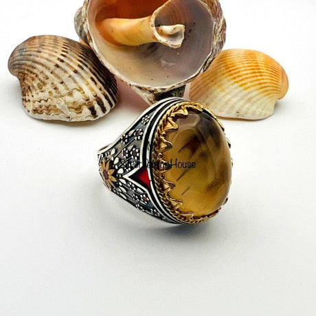 Men’s Yemeni Aqeeq Agate Ring - TryAladdin