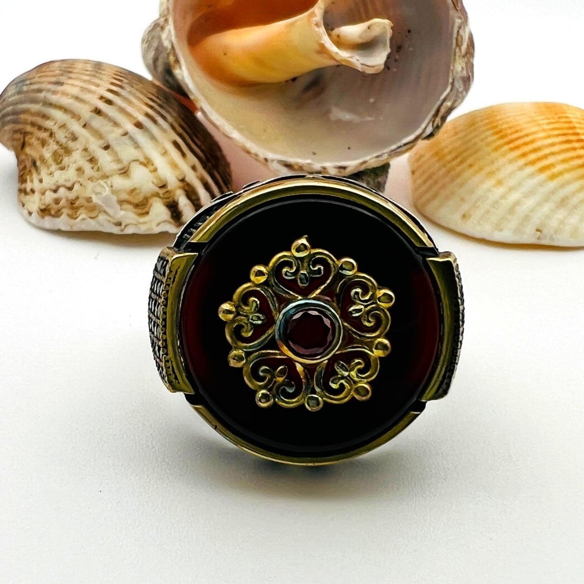 Men's Yemeni Aqeeq Gemstone Ring - TryAladdin