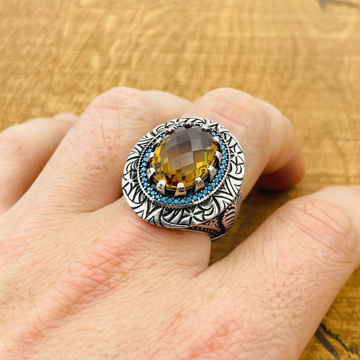 Multi - Color Zultanite Stone Men's Ring - TryAladdin