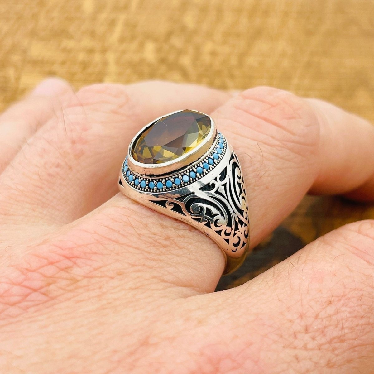 Multi Color Zultanite Stone Men's Ring - TryAladdin