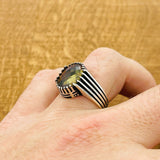 Multi - Color Zultanite Stone Ottoman Men's Ring - TryAladdin