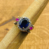 Multi Stone Ring, Sapphire & Zultanite Oval - TryAladdin