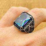 Mystic Topaz Silver Ring - TryAladdin