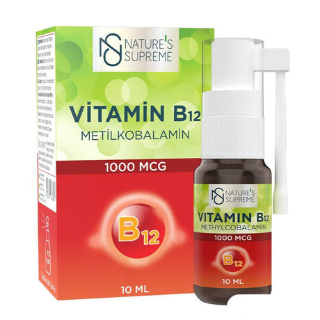 Nature's Supreme Vitamin B12 1000 Mcg Methylcobalamin 10 ml Spray - TryAladdin