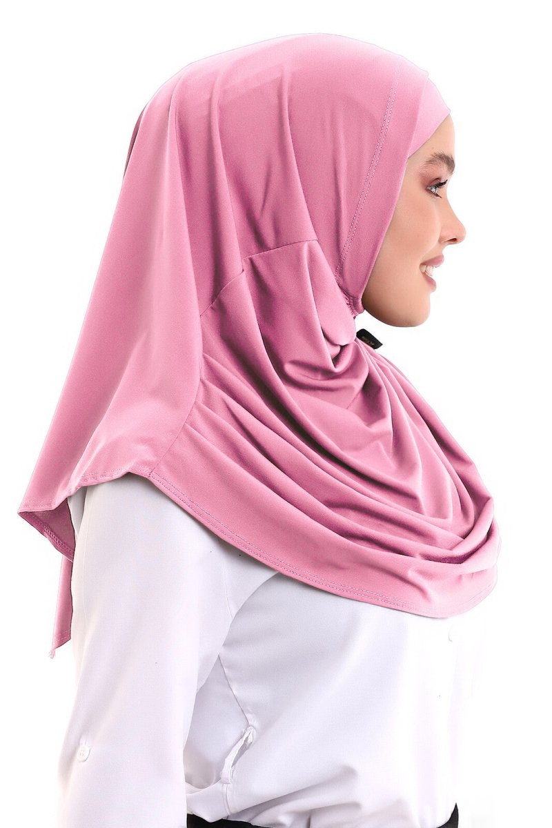 Neon Pink Adult Bonnet Hijab Ready to Wear Practical Scarf - TryAladdin