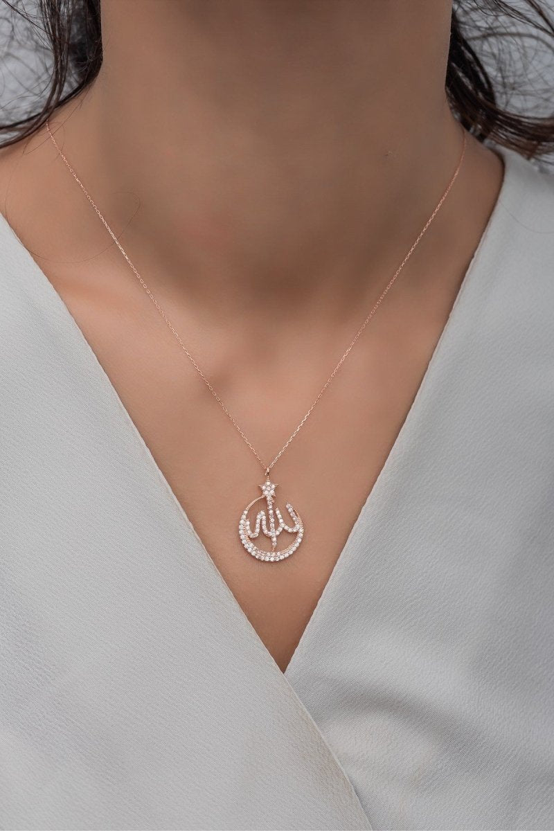 Nereze | Islamic Motivated Zircon Stone Allah Word Necklace - TryAladdin