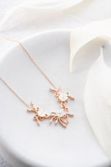 Nereze | Rose 3 - Piece Sprouted Magnolia Flower Necklace - TryAladdin