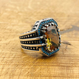 Ottoman Style Multi - Color Zultanite Stone Men's Ring - TryAladdin