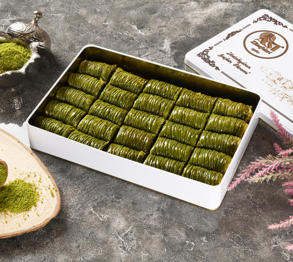 Asi | Pistachio Sarma Baklava in Gift Metal Box - TryAladdin