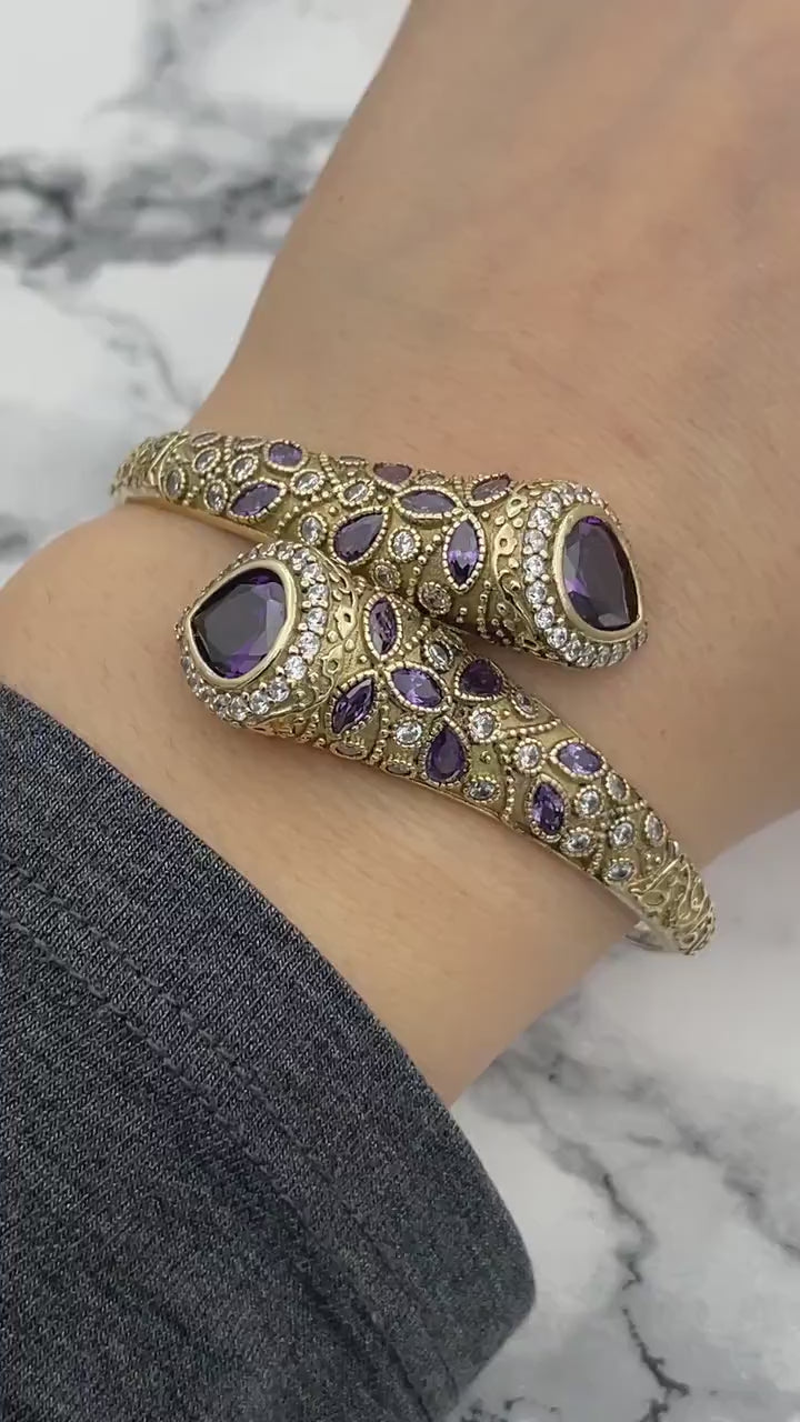 Bijoux d'Istanbul | Bracelet en argent avec goutte d'améthyste fait main