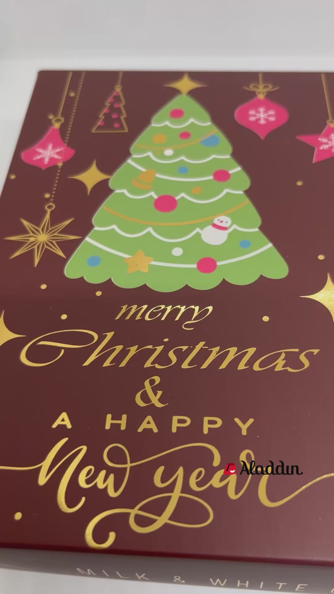 Truffes au lait au chocolat Ema et chocolat blanc fourrées à la crème de noix de coco - Boîte Joyeux Noël - 250g