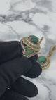 Bijoux d'Istanbul | Ensemble de bijoux en argent fait main de style ottoman en malachite