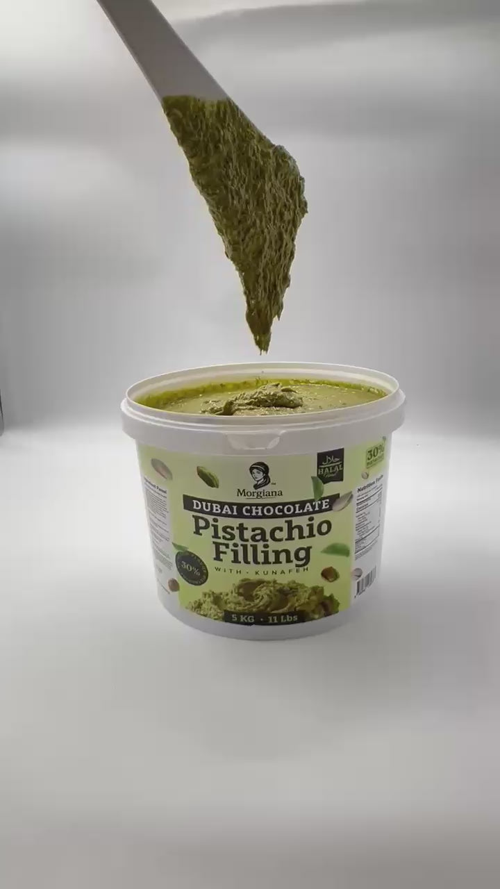 Morgiana Professionnel Fourrage de Kunafeh au Chocolat de Dubaï et Pistache Stable à la Cuisson