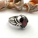 Ruby Silver Men's Ring - TryAladdin