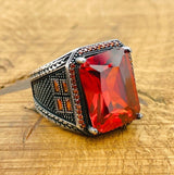 Ruby Silver Ring - TryAladdin