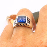 Sapphire Squared Stone Ring - TryAladdin