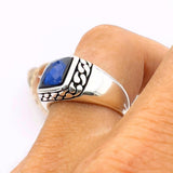 Sapphire Squared Stone Ring - TryAladdin