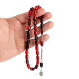 Selderesi | Capsul Cut Red Black Fire Amber Tasbih - TryAladdin