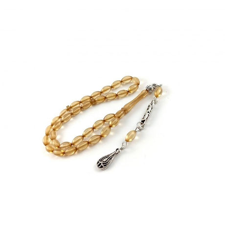 Selderesi | Mini Size Fire Amber Tasbih with Golden beads - TryAladdin