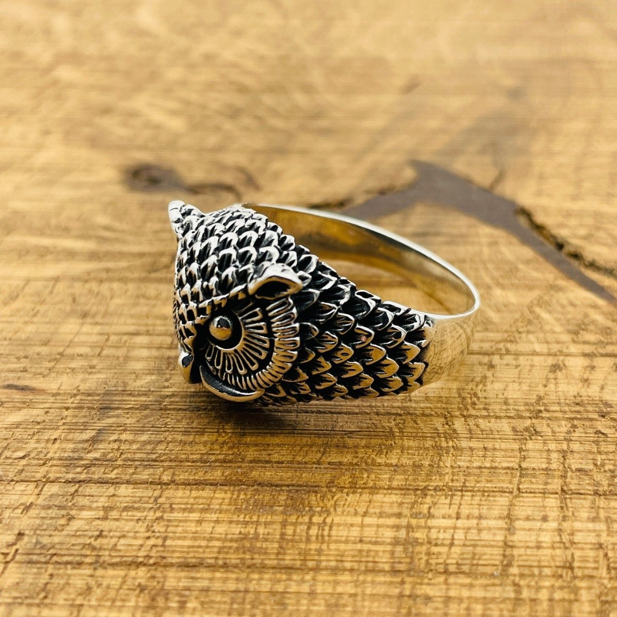 Silver Owl Head Statement Ring - TryAladdin