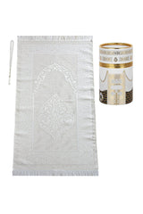 Special Cylinder Boxed Prayer Rug Set White - TryAladdin