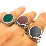 Step into Elegance with our Men's Red Agate Stone Ring - TryAladdin