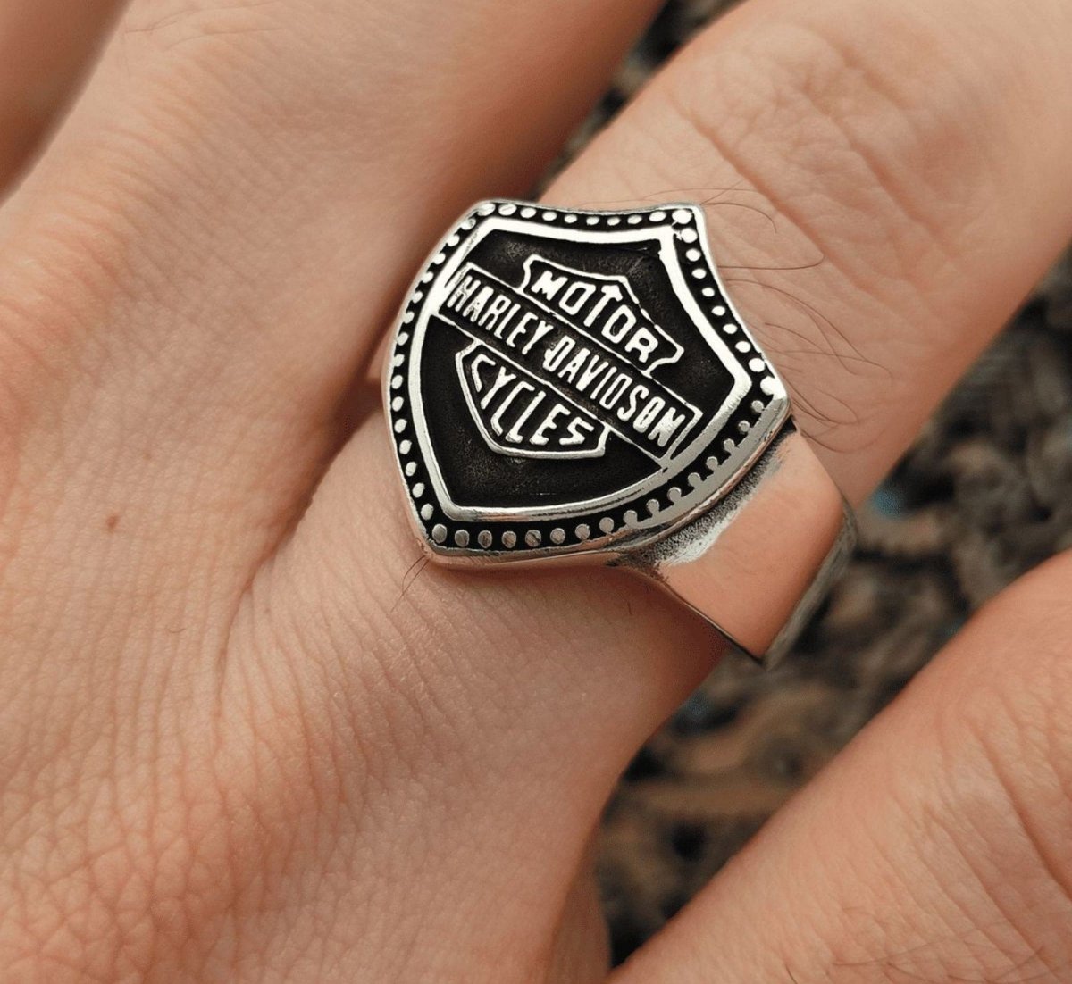 Sterling Silver Harley Davidson Ring - TryAladdin