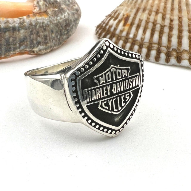 Sterling Silver Harley Davidson Ring - TryAladdin