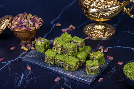 Sukru Efendi 1935 | Luxury Baklava Turkish Delight - Covered with Powdered Pistachio, Stuffed with Cocoa Cream and Pistachio - TryAladdin