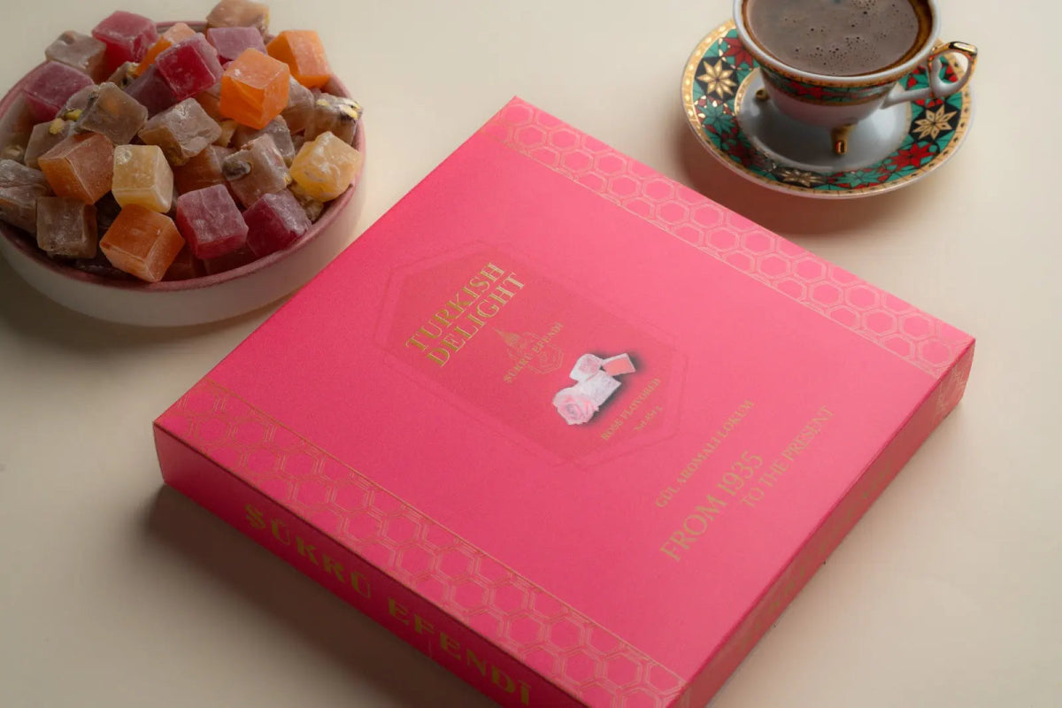 Sukru Efendi 1935 | Turkish Delight Square Box Rose Flavored - TryAladdin