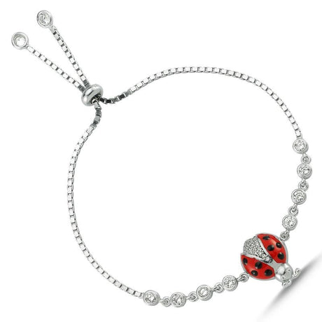 Taki | Silver Bracelet with Ladybug and Stones - TryAladdin