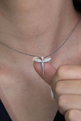 Taki | Silver Plated Zircon Stone Fairy Model Angel Necklace - TryAladdin