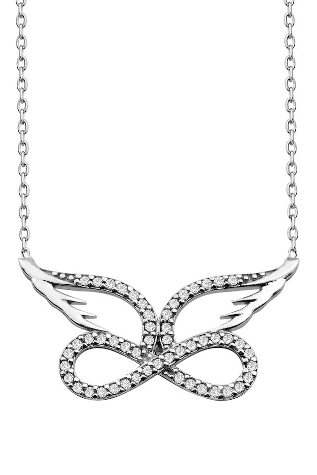 Taki | Winged Infinity Women's Silver Necklace Valentine Gift for Wife or Mother - TryAladdin