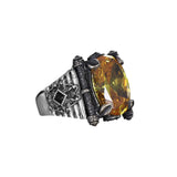 Tesbihevim | Men's Silver Ring with Citrine Stone - TryAladdin