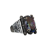 Tesbihevim | Men's Silver Ring with Mystic Topaz Stone - TryAladdin