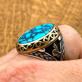 Turquoise Men's Handmade Ring - TryAladdin