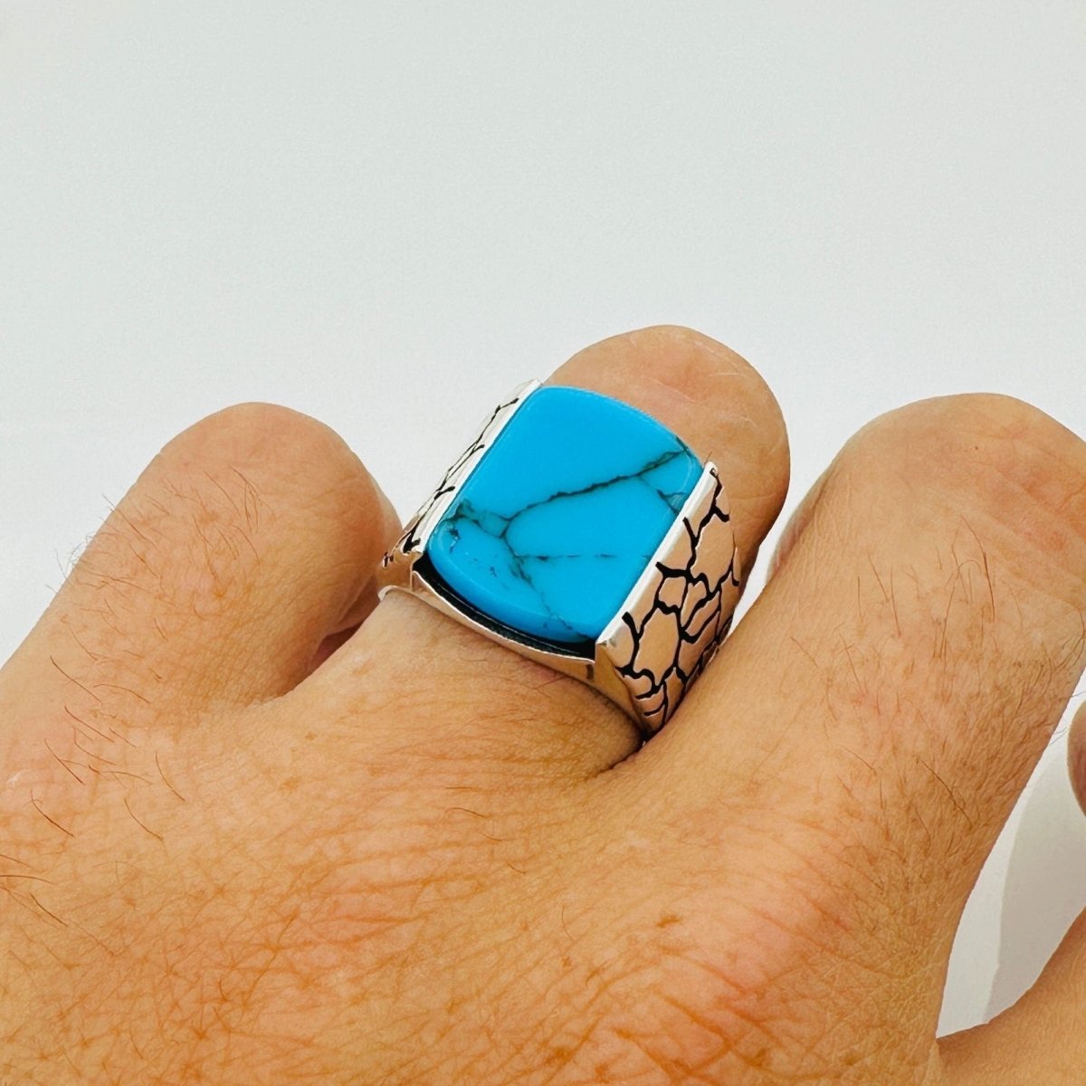 Turquoise Men's Natural Stone Ring - TryAladdin