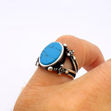 Turquoise Men's Silver Ring - TryAladdin