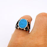 Turquoise Men's Silver Ring - TryAladdin