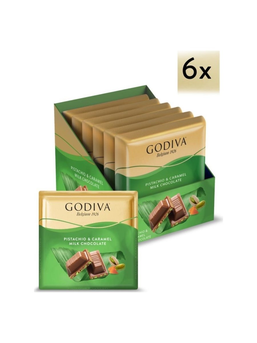 Ulker | Godiva Pistachio and Caramel Square Milk Chocolate - TryAladdin