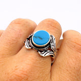 Unisex Blue Turquoise Stone Ring - TryAladdin