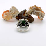 Unisex Green Emerald Silver Ring - TryAladdin