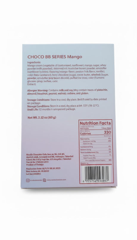 Ricolle Babbulu (BB) Série Mangue Bonbons Pétillants Chocolat - 2.12oz (60g)
