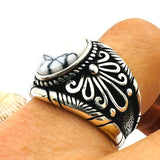 White Turquoise Stone Men's Ring - TryAladdin