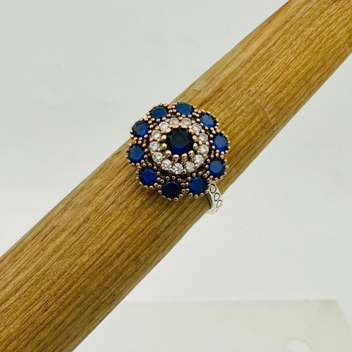 Women's Blue Sapphire Silver Ring - TryAladdin