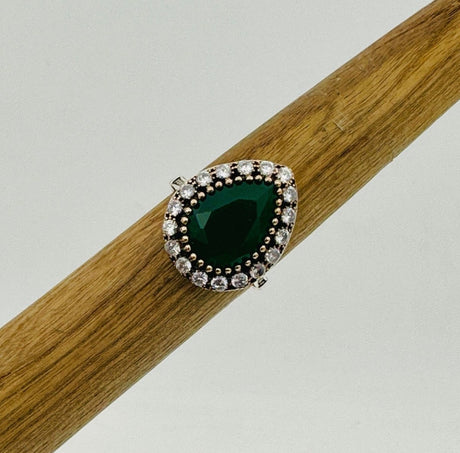 Women's Emerald Silver Ring - TryAladdin